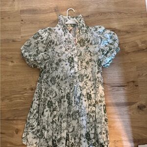 Entro Green and White Floral Dress